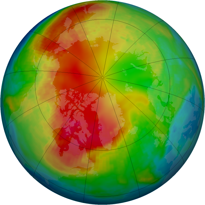 Arctic ozone map for 13 February 2002